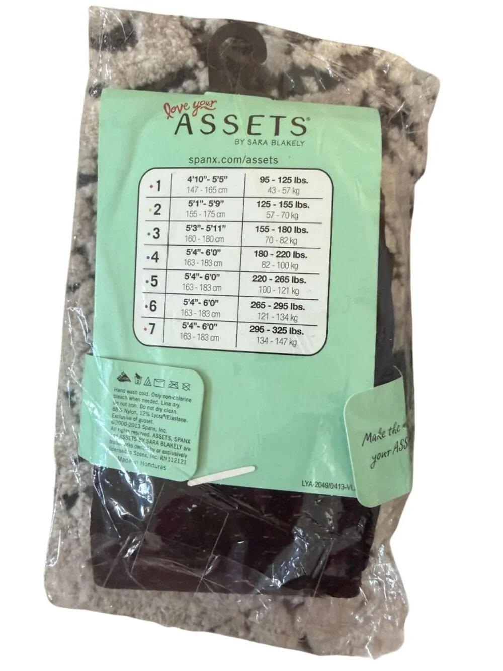 SPANX by Assets Shaping Black Wishbone Textured Tights Size 2 NEW NWT
